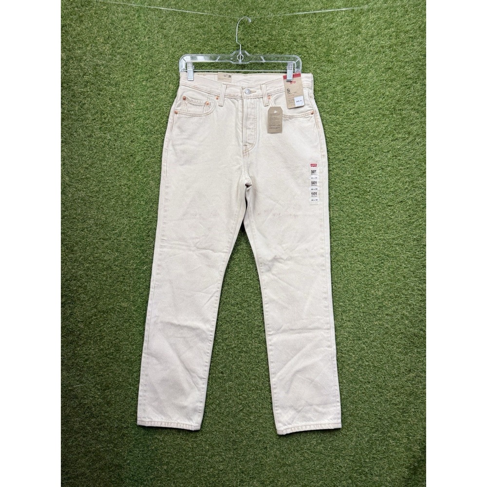 Levis 501 Jeans Womens 28x30 Tan Original High Rise Straight Leg 125010578 New